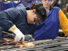 Girls working in a workshop