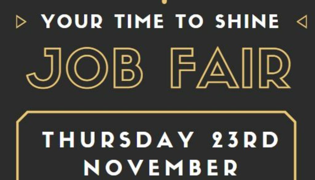 JOB FAIR FOR 2023 – Temple Street Jobcentre – Thursday 23rd November 2023