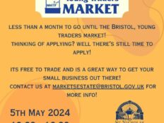St Nicholas Markets – Sunday 5th May 2024 Bristol, Young Traders Market – stalls available